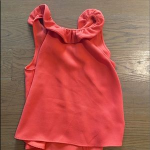 salmon color blouse with ruffle